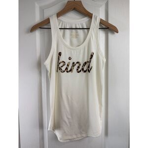 Grayson Threads Leopard Print Kind Tank Top Cream Polyester Rayon Size XS